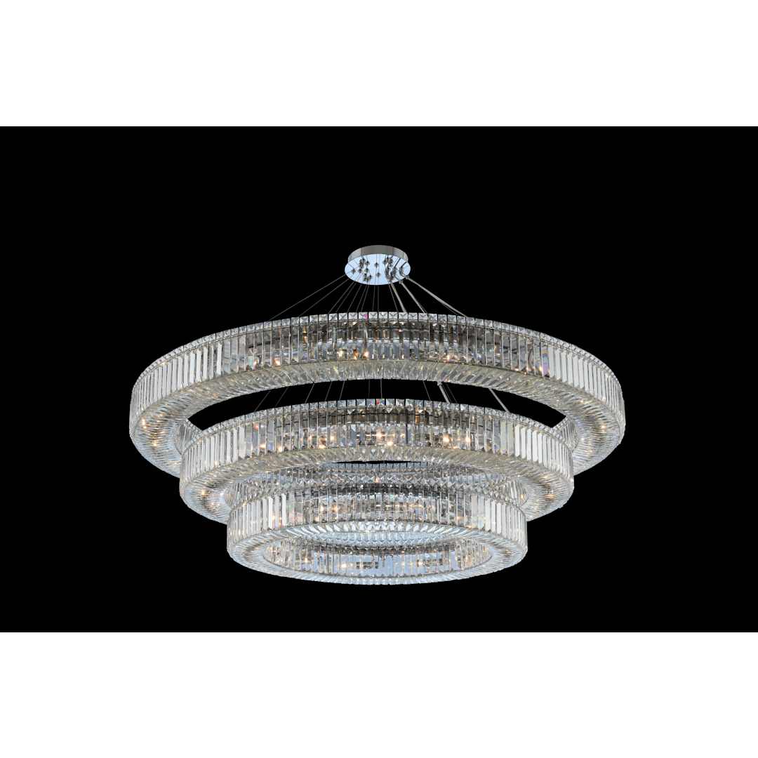 Rondelle 3 Light 60" Wide Ring Chandelier with Firenze Crystal
