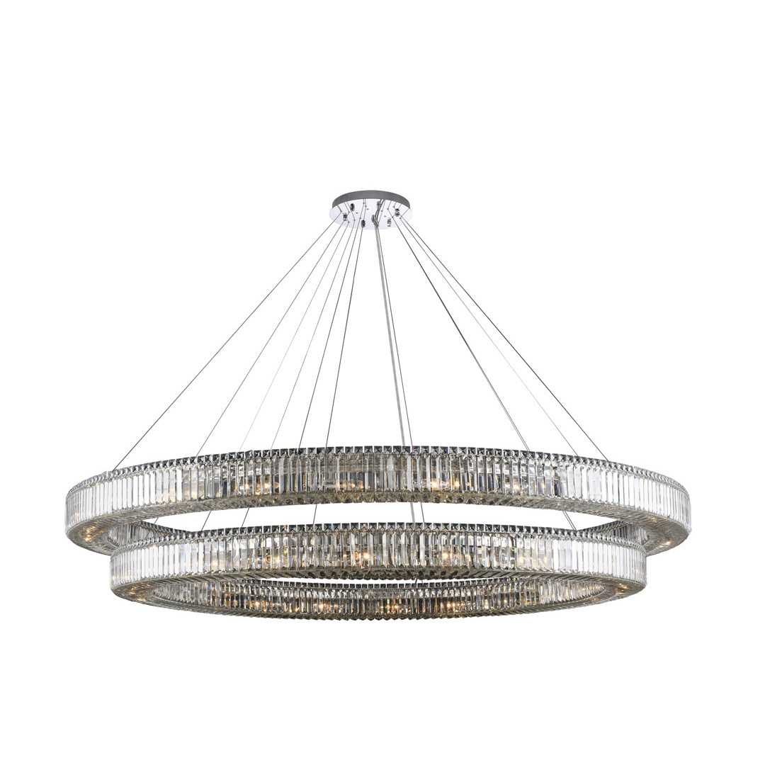 Rondelle 44 Light 84" Wide Crystal Ring Chandelier