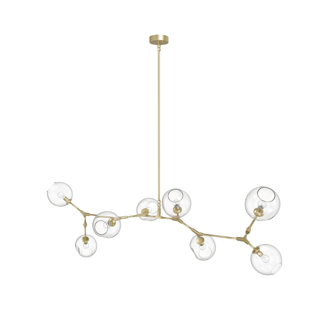 Fairfax Ave. 8 Light 78" Wide Abstract Chandelier with Hand-Blown Glass Shades