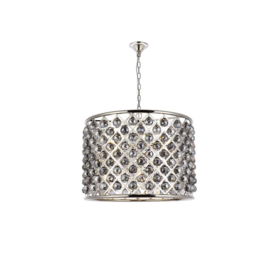 Madison 8 Light 28" Wide Crystal Drum Chandelier with Silver Shade Royal Cut Crystals