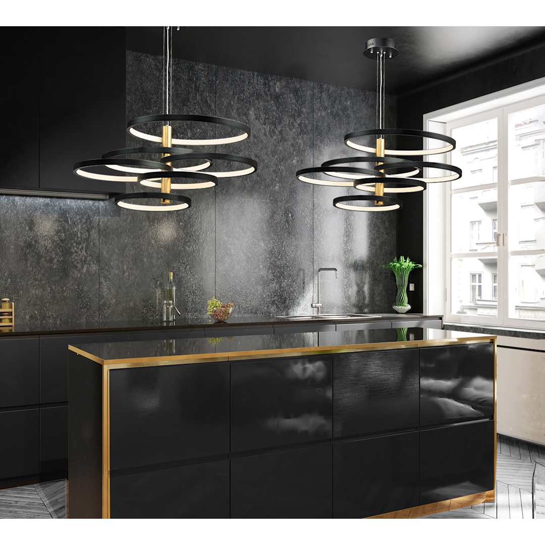 Hoopla 45" Wide Integrated LED Chandelier with Acrylic Diffusers