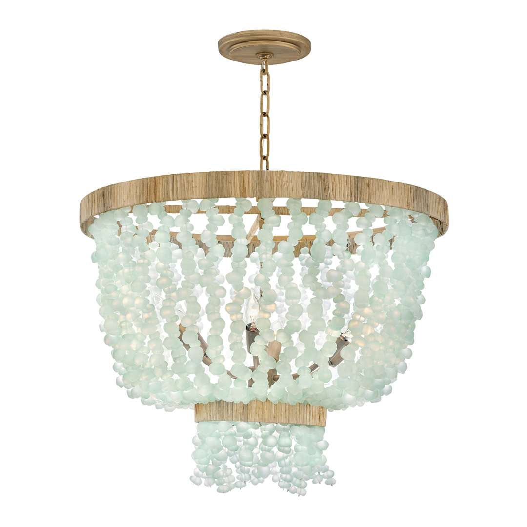 Dune 6 Light 25" Wide Beaded Waterfall Chandelier