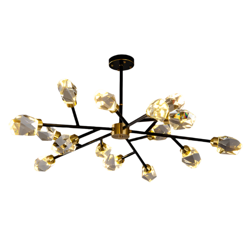 Diamante Crystal Branch Chandelier, Black