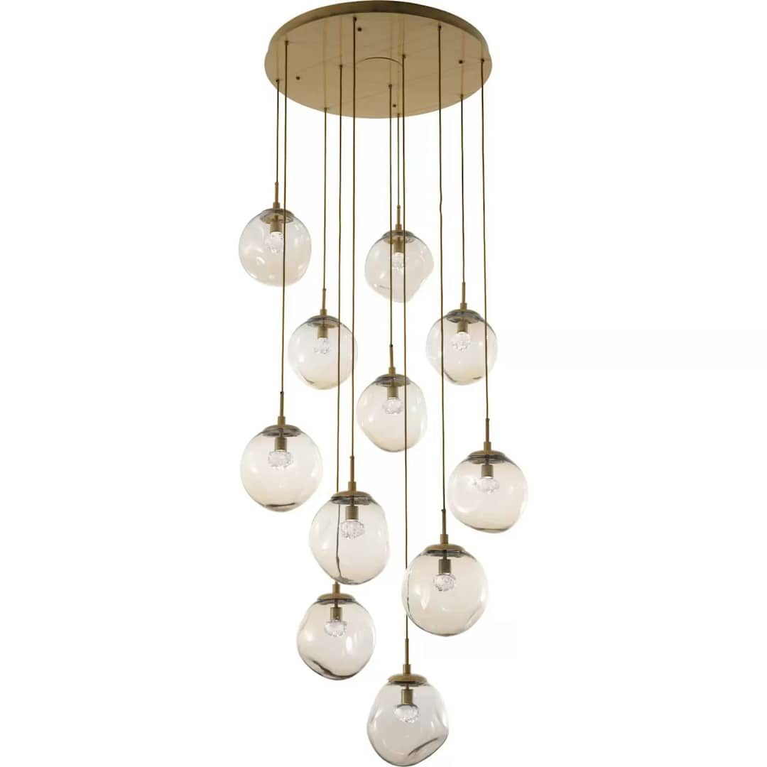 Aster 38" Wide 11 Light LED Crystal Multi Light Pendant