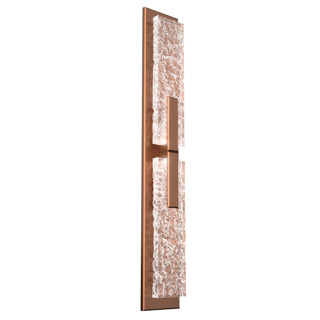 Glacier 33" Tall LED Wall Sconce with Glacier Clear Glass Shades