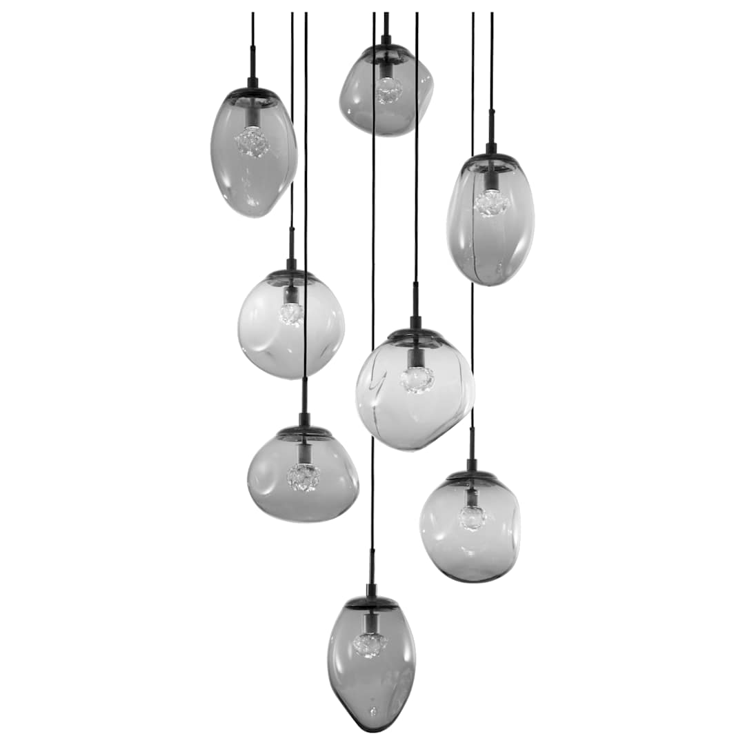 Cosmos 32" Wide Artisan Crafted 8 Light Nebula Glass Pendant
