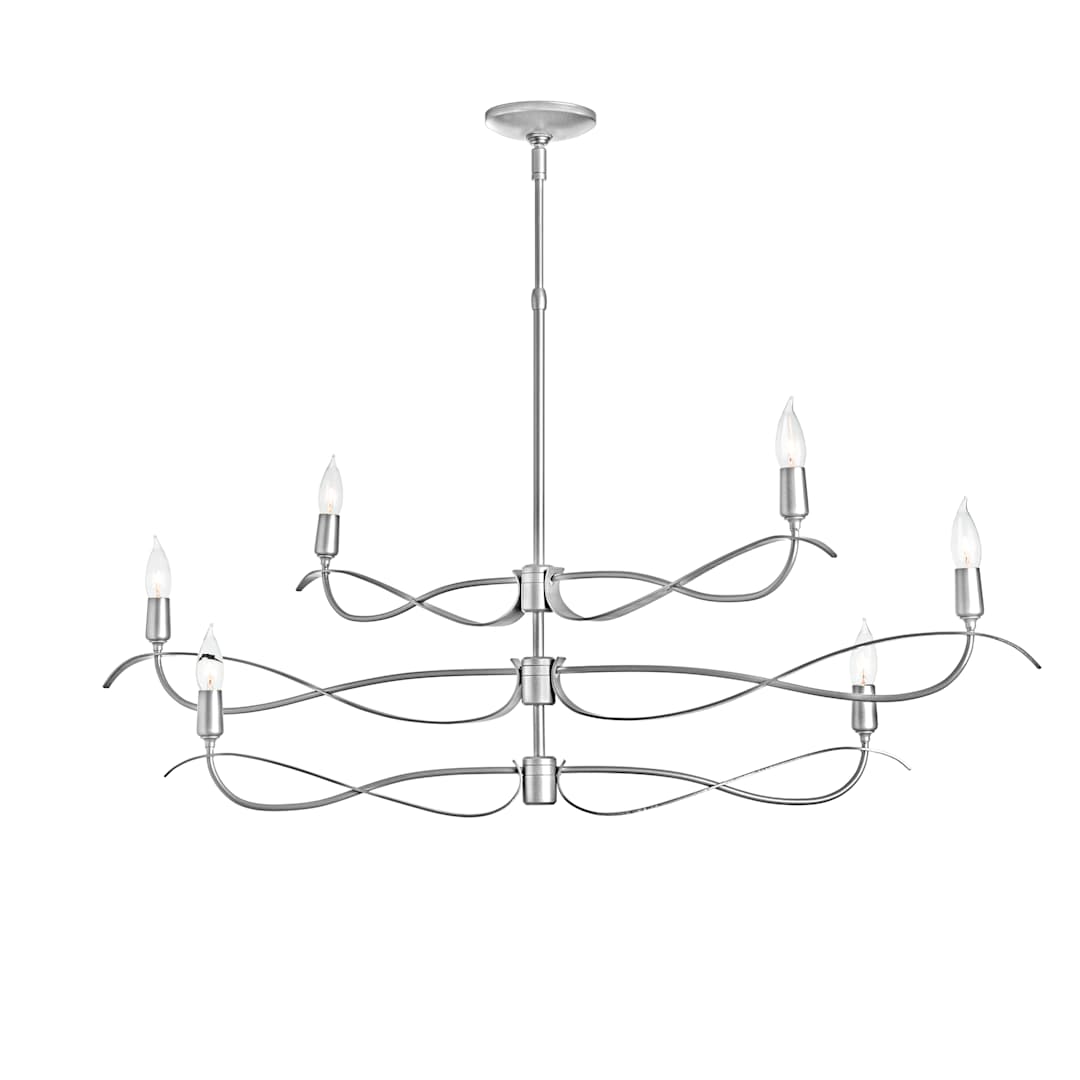 Willow 6 Light 44" Wide Taper Candle Linear Chandelier