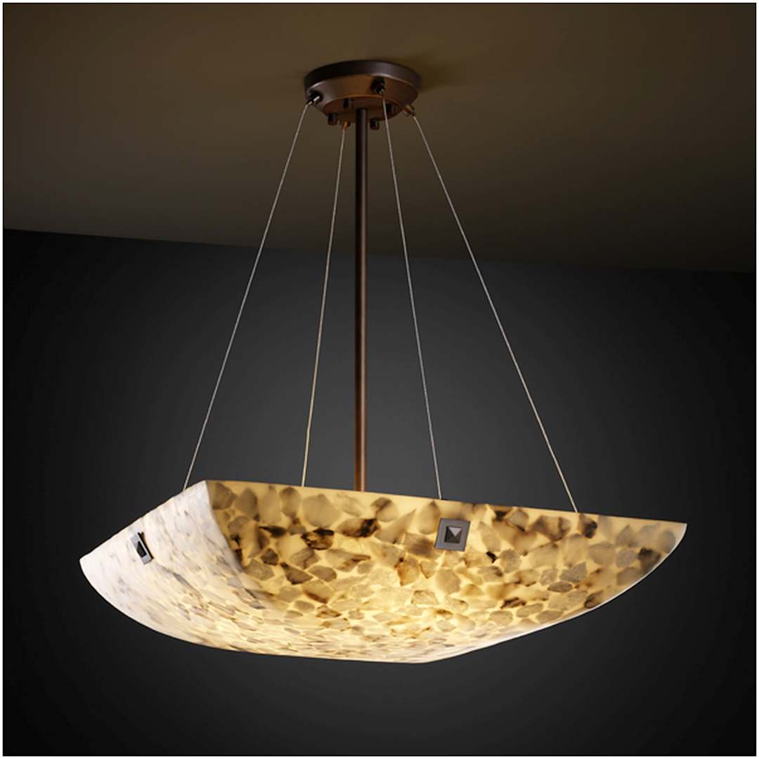Alabaster Rocks! 36" Wide Integrated 3000K LED Pendant with Shaved Alabaster Rocks Resin Shade