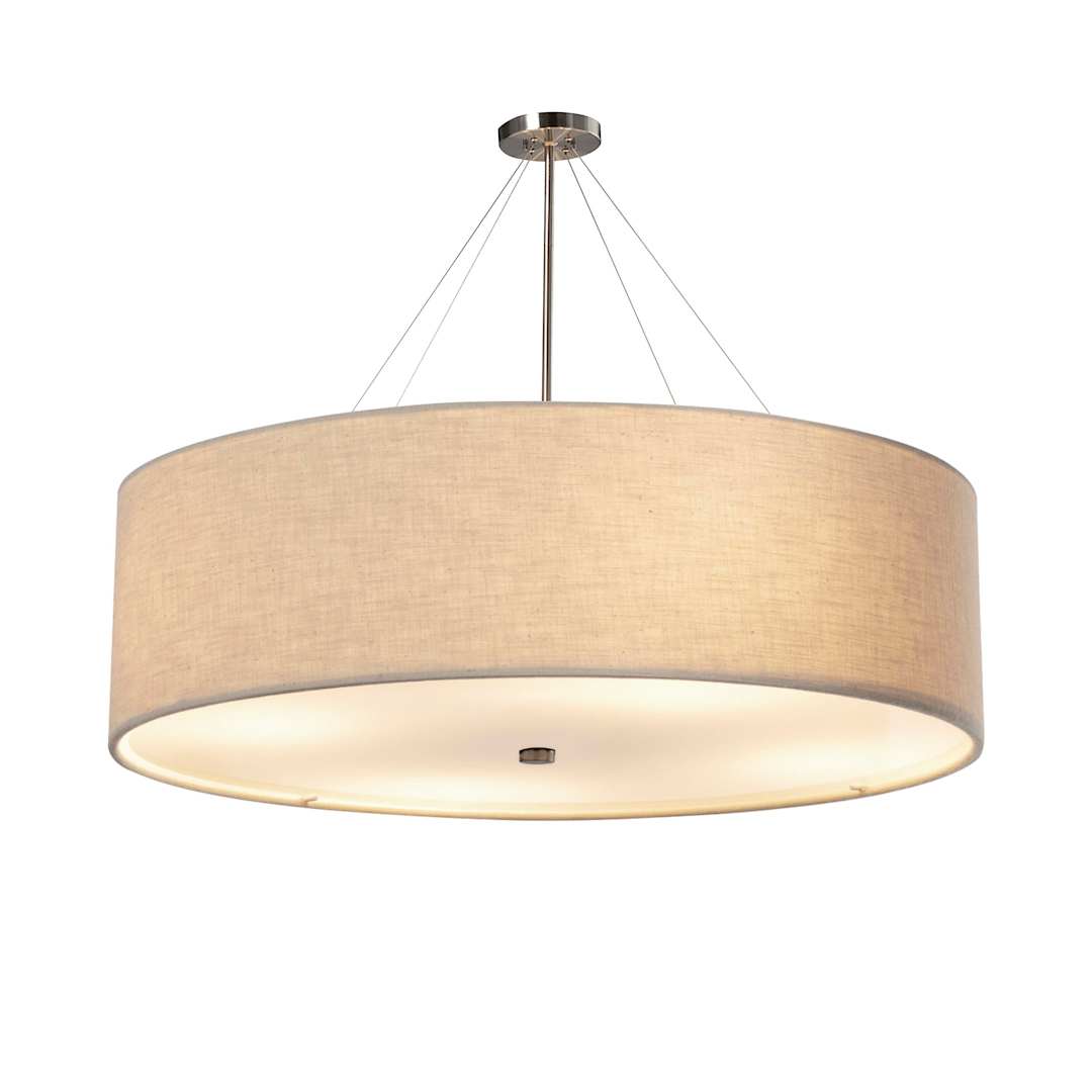 Classic 12 Light 60" Wide Drum Chandelier with Cream Shade