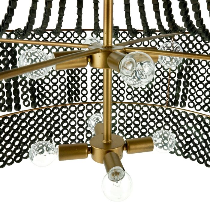 Hannie 8-Light Chandelier in Gray Wash with Antique Brass