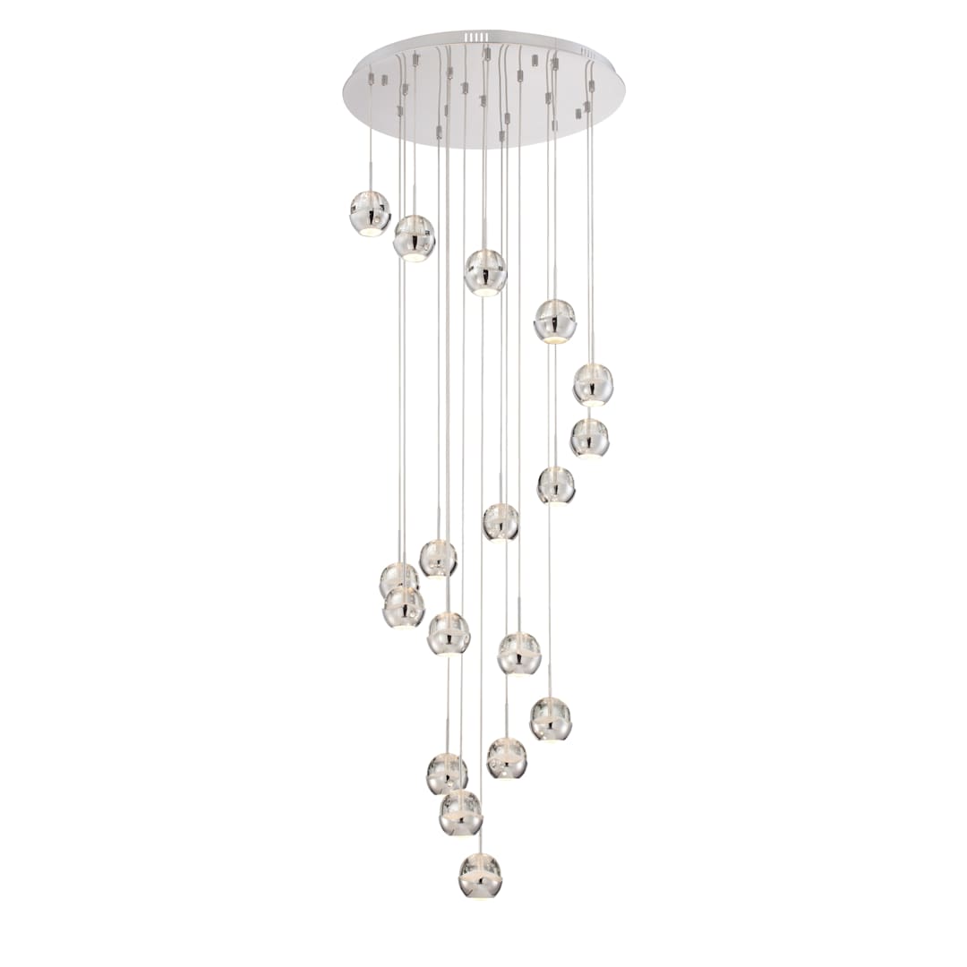 Draplin 18 Light 26" Wide LED Multi Light Pendant with Crystal Accents