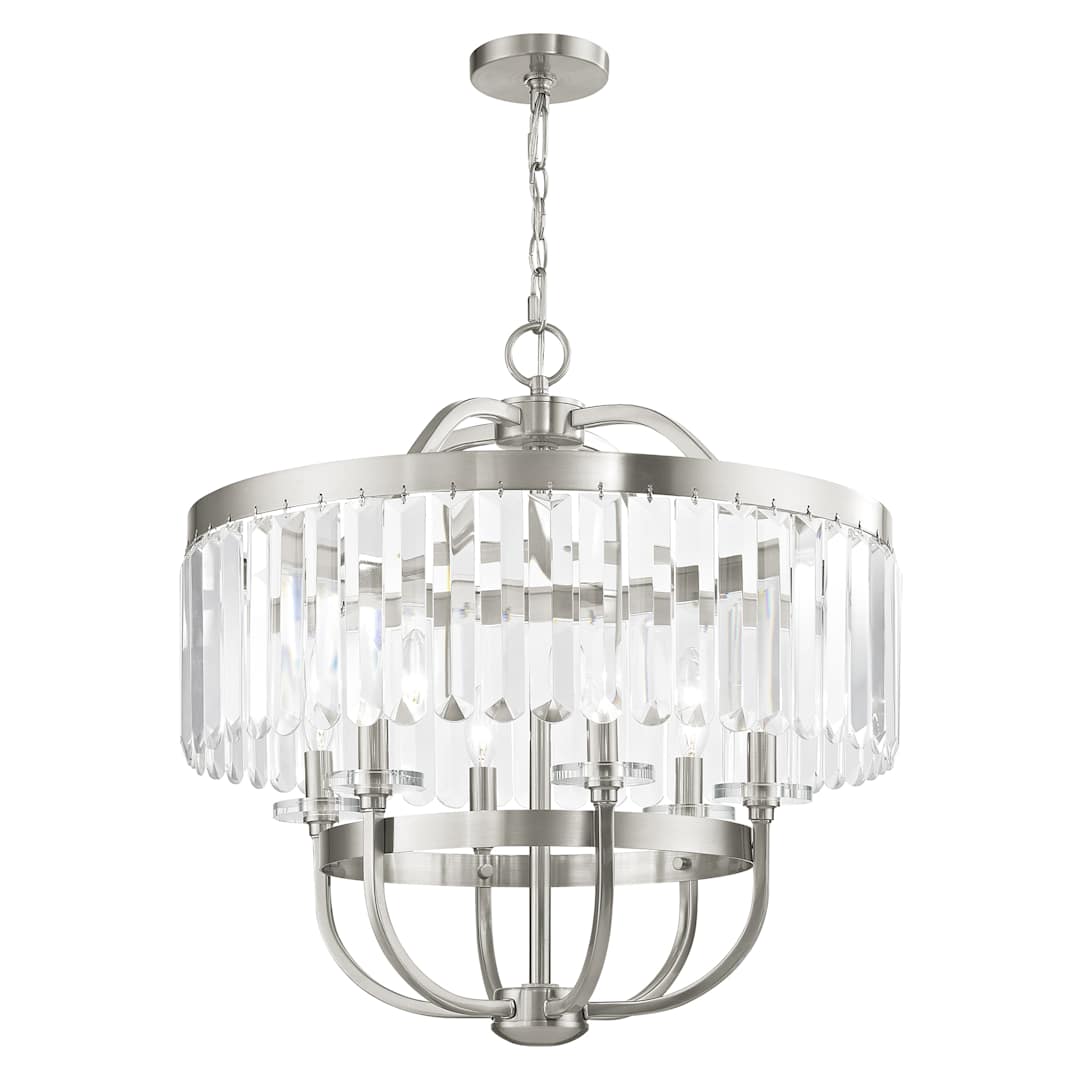 Ashton 6 Light 24" Wide Chandelier with Clear Crystal Diffusers and Accents