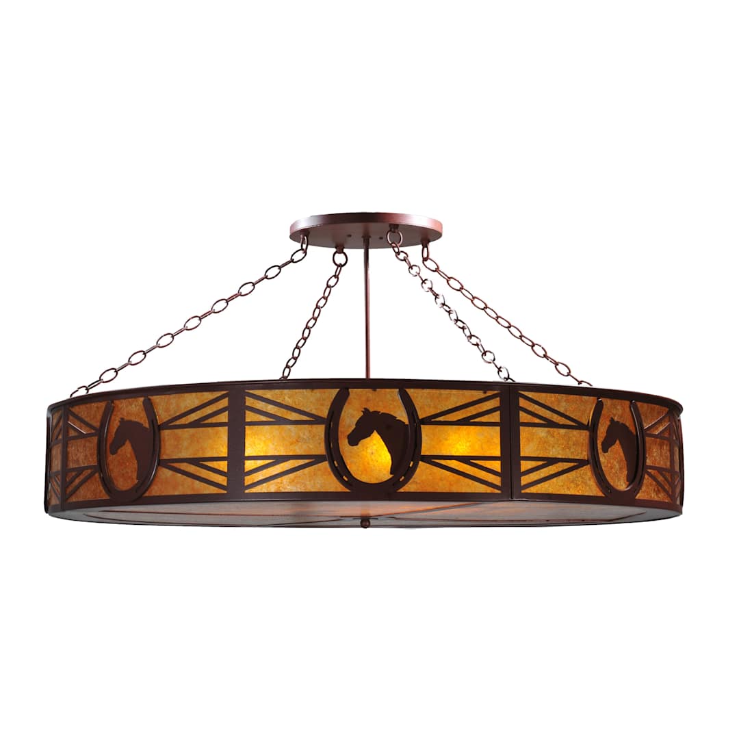 48" W Horseshoe Semi-Flushmount Ceiling Fixture