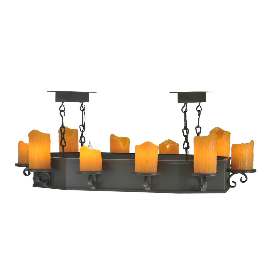 48" L Carpathian 10 Light Oblong Chandelier