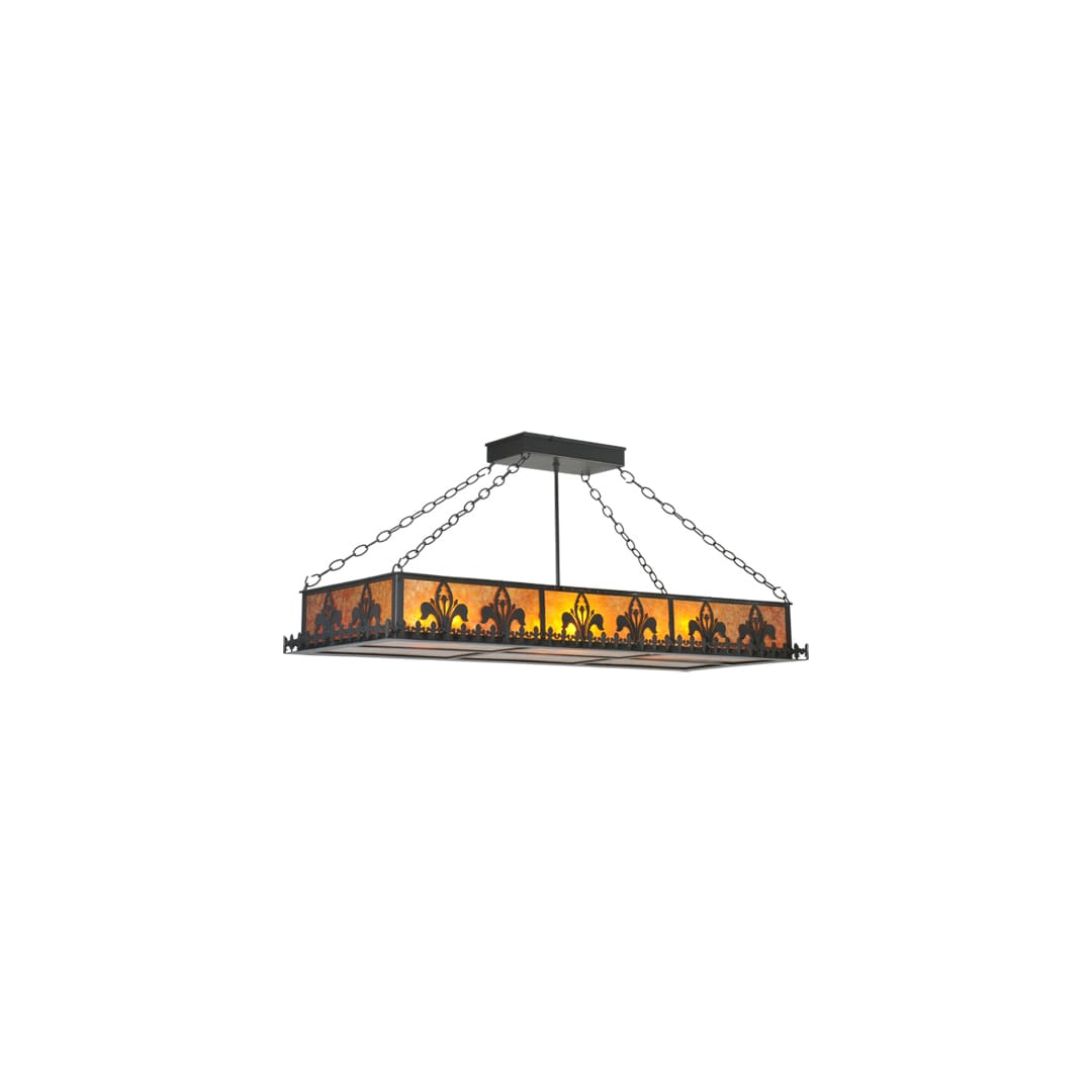 Fleur-de-lis 6 Light 18" Wide Suspension Linear Pendant