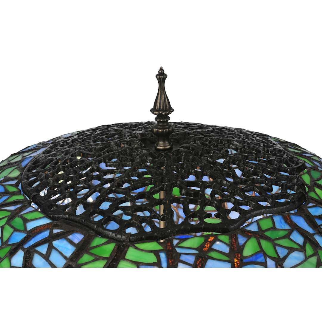 Tiffany Wisteria 2 Light 28" Tall Hand-Crafted Table Lamp with Stained Glass