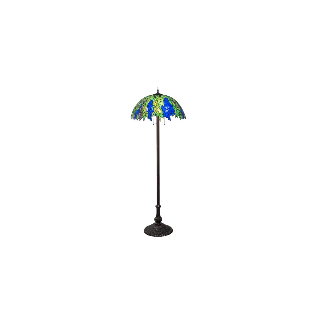 Tiffany Honey Locust 3 Light 62" Tall Buffet Floor Lamp