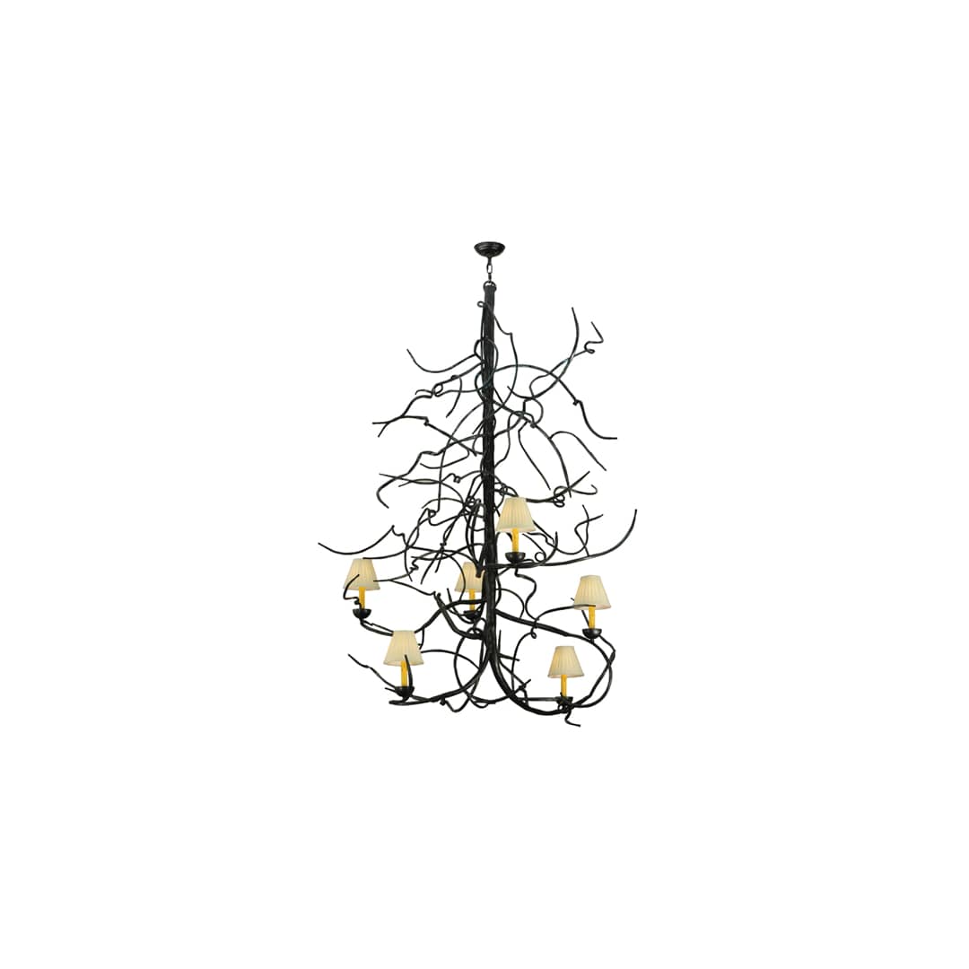 Winter Solstice 6 Light 50" Wide Wrought Iron Chandelier