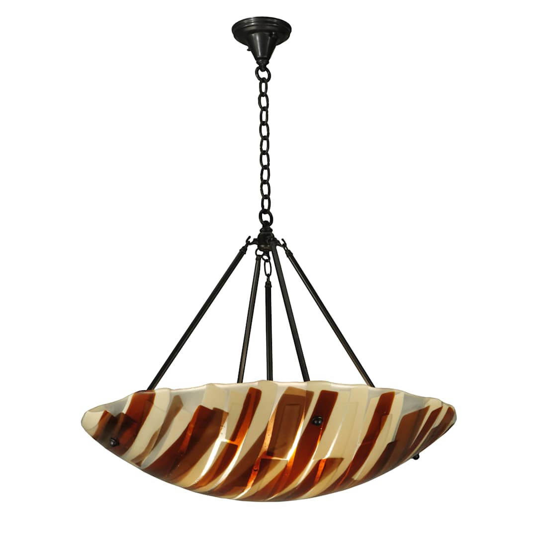 30.5" W Marina Fused Glass Inverted Pendant