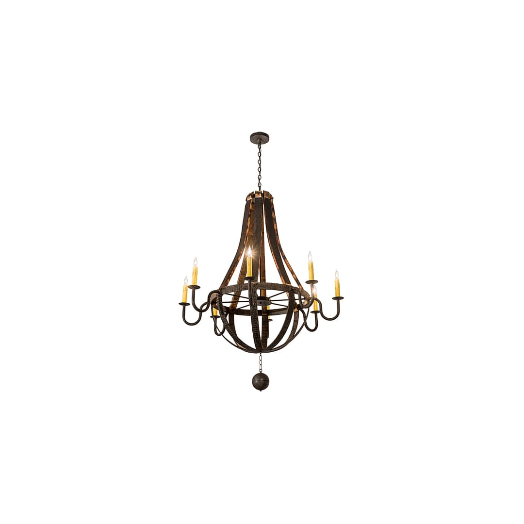 Barrel Stave Madera 8 Light 48" Wide Taper Candle Style Chandelier - Coffee Bean Finish