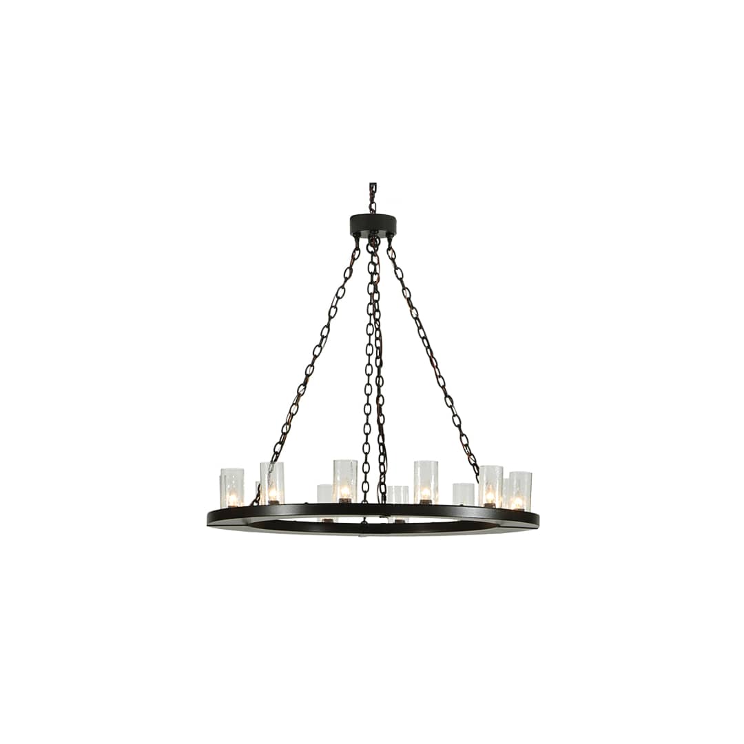 Loxley 36 Light 72" Wide Pillar Candle Style Chandelier with Clear, Seedy Glass Shades - Timeless Bronze Finish
