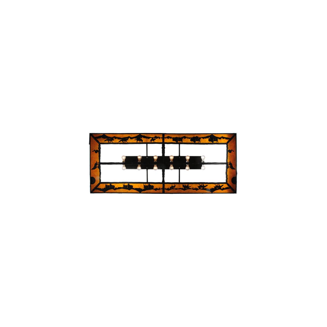 Wildlife at Dusk 12 Light 81" Wide Flush Mount Ceiling Fixture