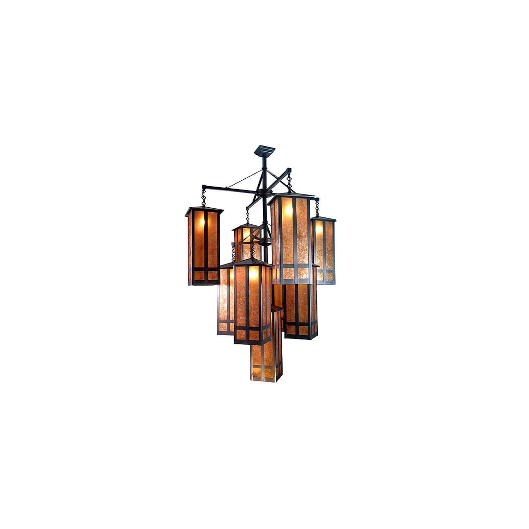 Church Street 9 Light 47" Wide Chandelier with Brown Glass Shade