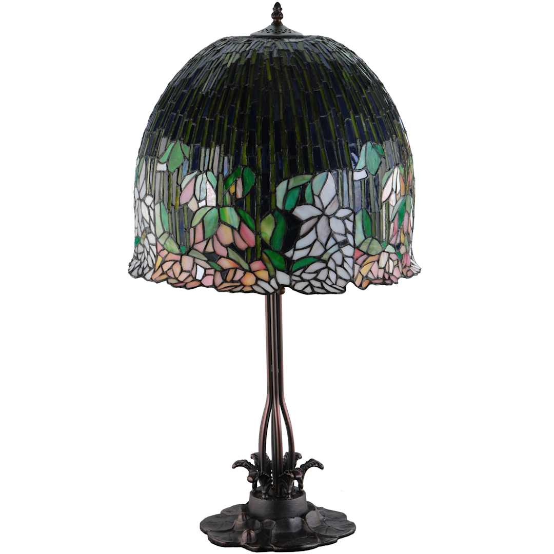 Vizcaya 3 Light 32" Tall Hand-Crafted Table Lamp with Stained Glass