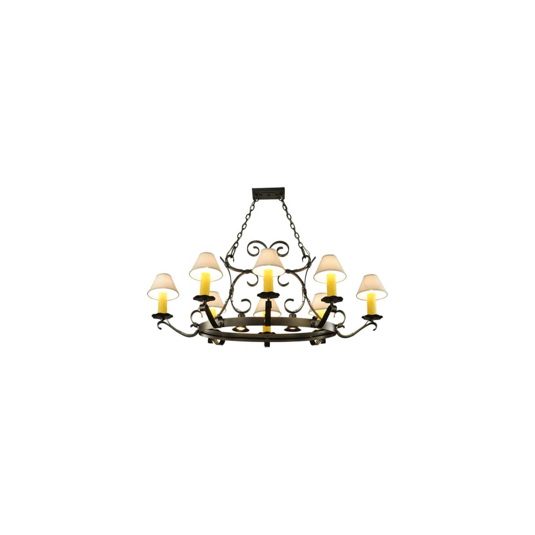 Hand forged 8 Light 39" Wide Ring Chandelier