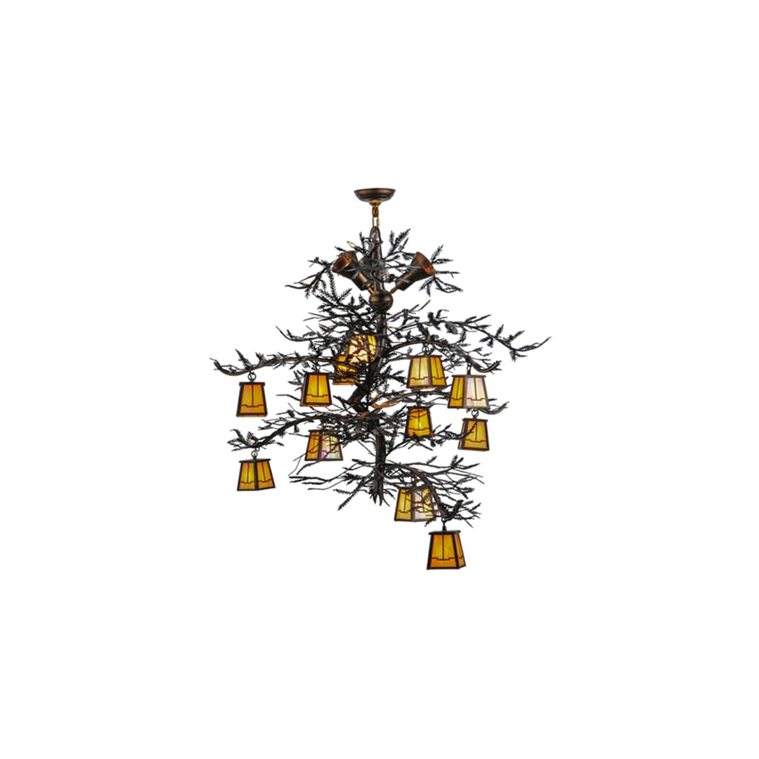 Pine Branch Valley View 12 Light 52" Wide Chandelier