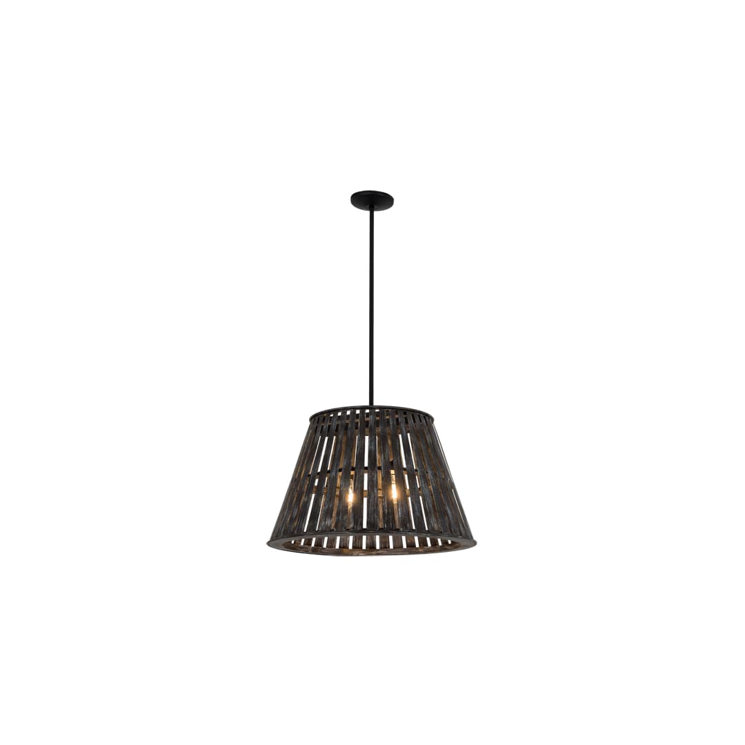 Peach Basket 2 Light 31" Wide Wood Pendant