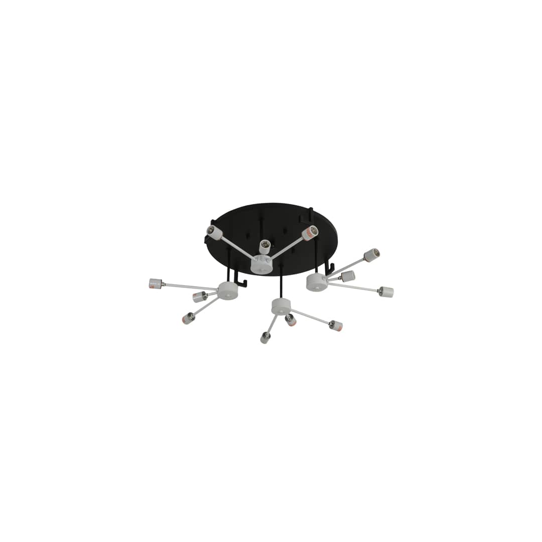 Nautilus 10 Light 60" Wide Flush Mount Drum Ceiling Fixture - Blackwash Finish