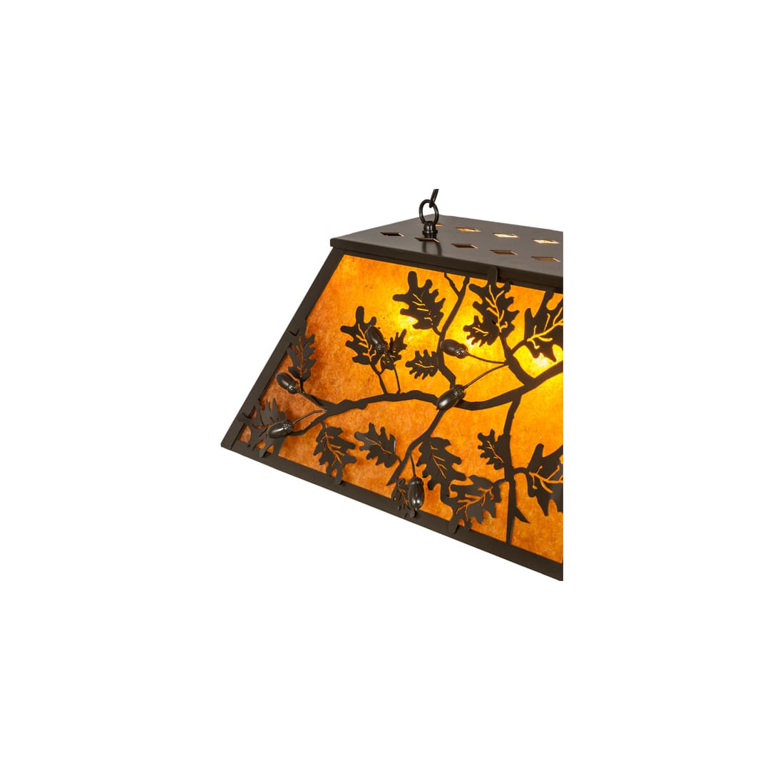 Leaf and Acorn 9 Light 17" Wide Linear Pendant