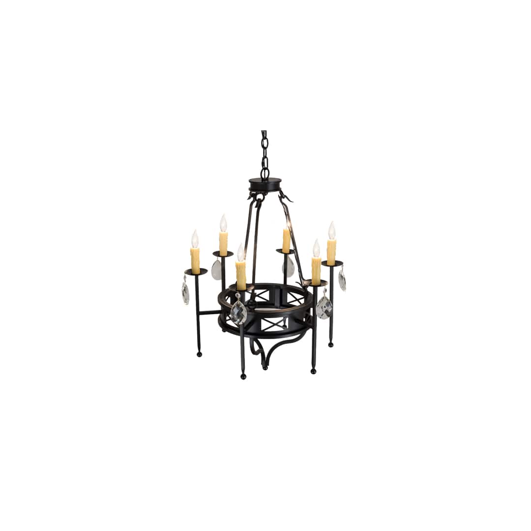 Gina 6 Light 24" Wide Crystal Candle Style Chandelier
