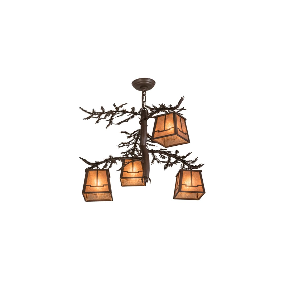Pine Branch Valley View 4 Light 28" Wide Chandelier