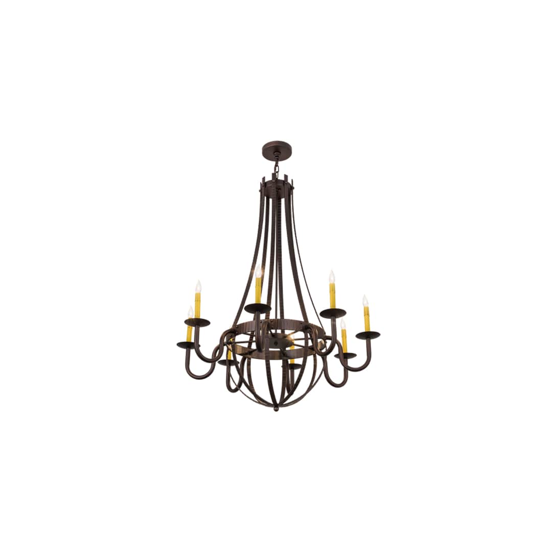 Barrel Stave Metallo 8 Light 38" Wide Taper Candle Style Chandelier