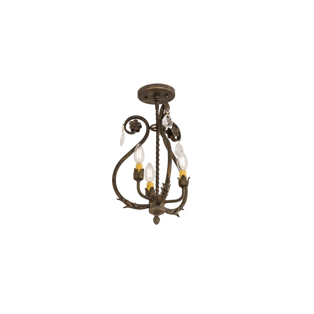 Antonia 3 Light 12" Wide Semi-flush Ceiling Fixture