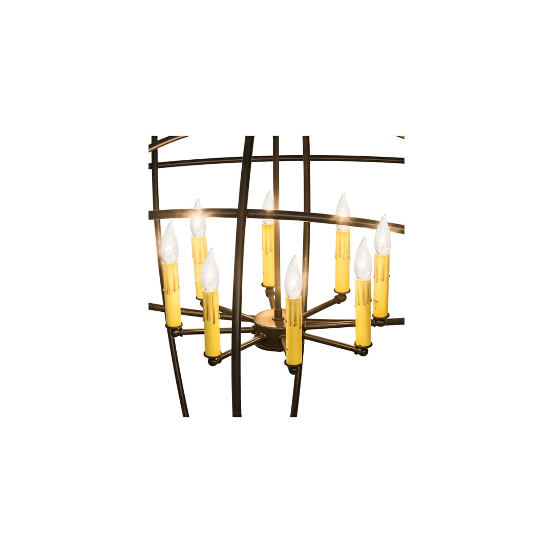 Atom Enerjisi 8 Light 60" Wide Taper Candle Globe Chandelier