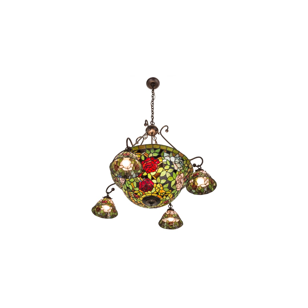 Tiffany Rosebush 5 Light 36" Wide Chandelier