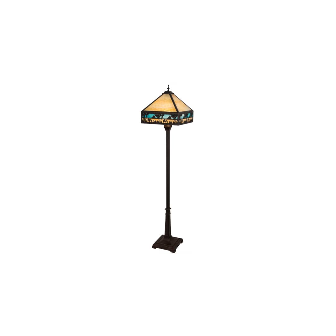 Camel Mission 2 Light 68" Tall Buffet Floor Lamp