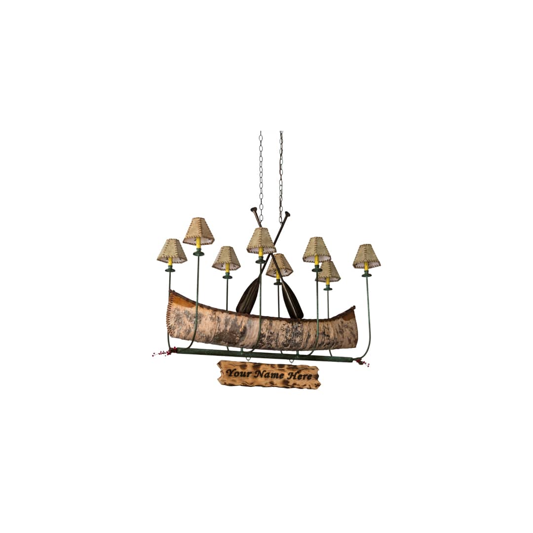 Personalized Canoe 8 Light 24" Wide Linear Chandelier