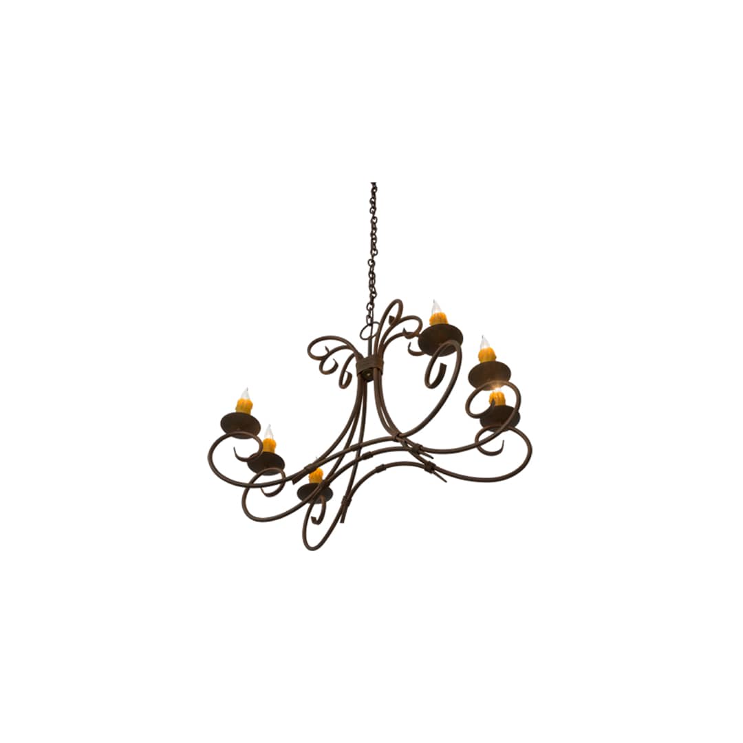 Long Elon 6 Light 20" Wide Taper Candle Style Chandelier