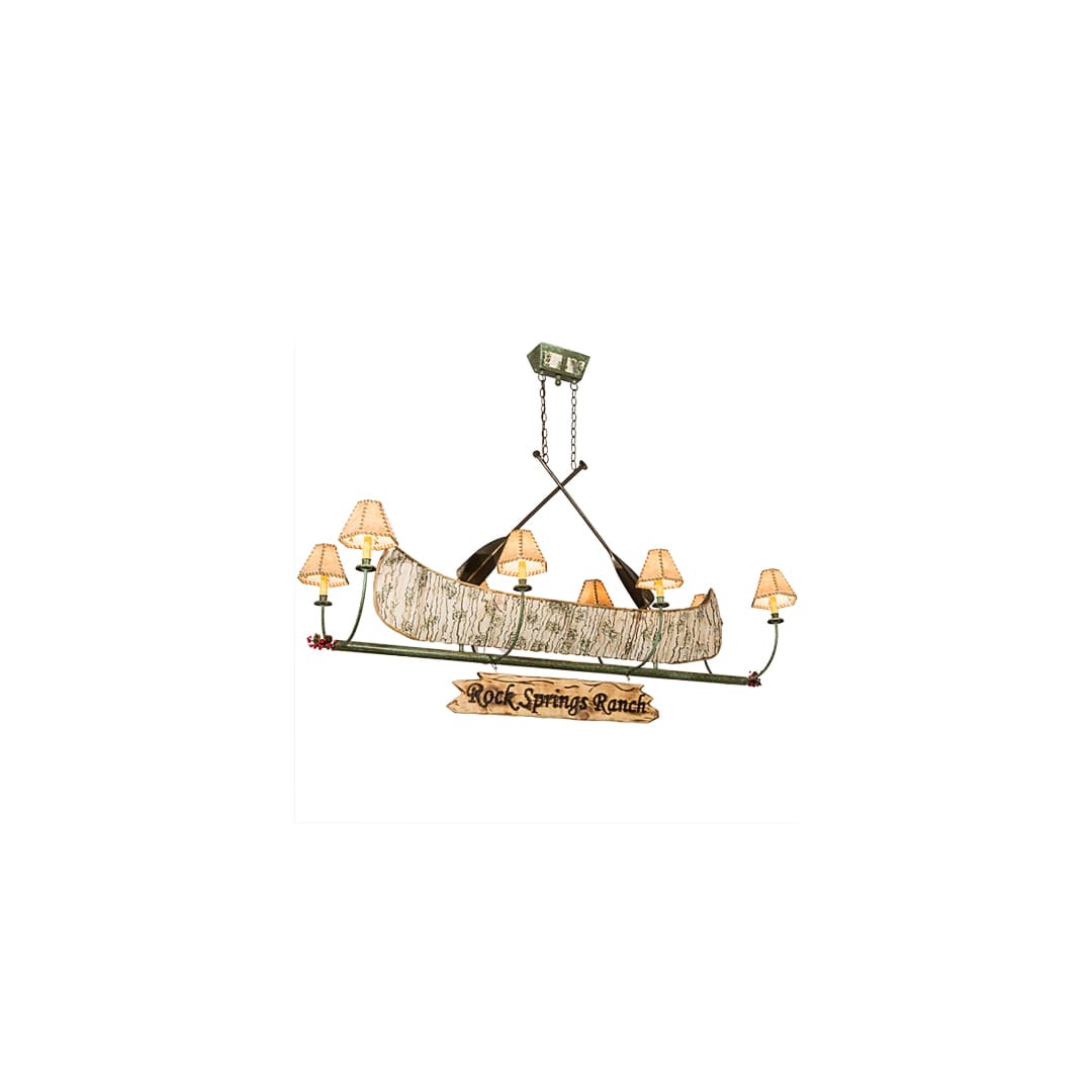 Personalized Canoe 8 Light 24" Wide Linear Chandelier