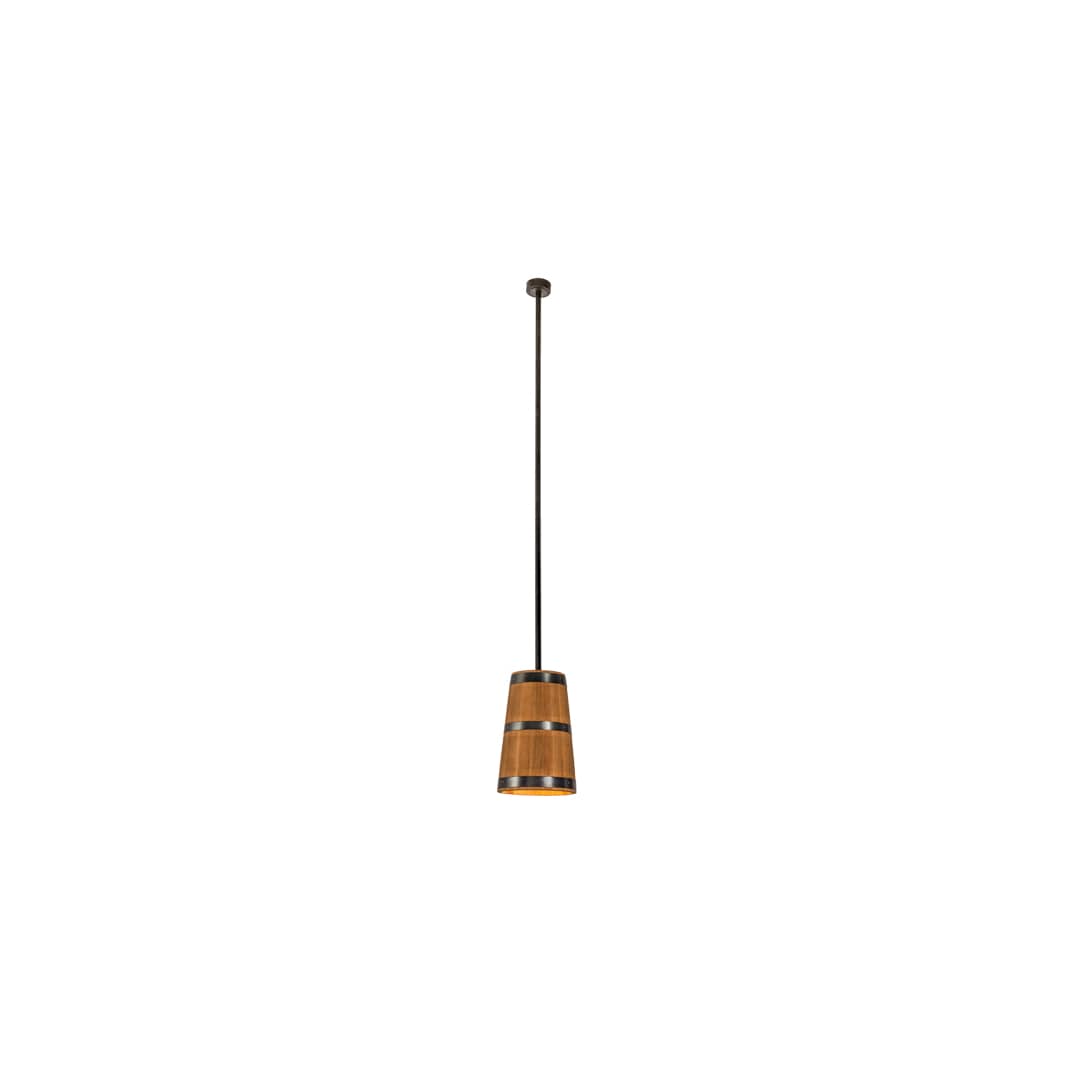 3 Light 17" Wide Wood Pendant