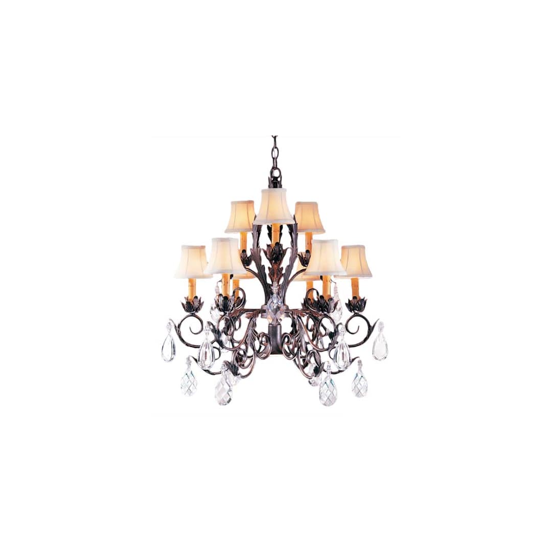 New Country French 9 Light 26" Wide Crystal Chandelier