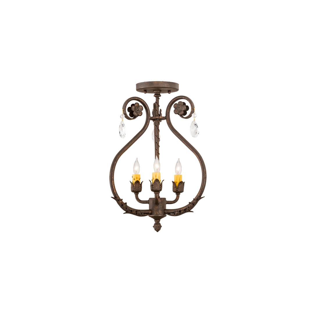 Antonia 3 Light 12" Wide Semi-flush Ceiling Fixture