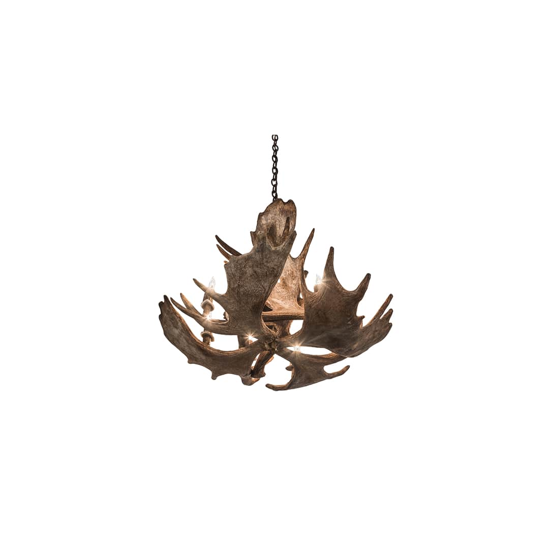Antlers 10 Light 33" Wide Antler Candle Style Chandelier