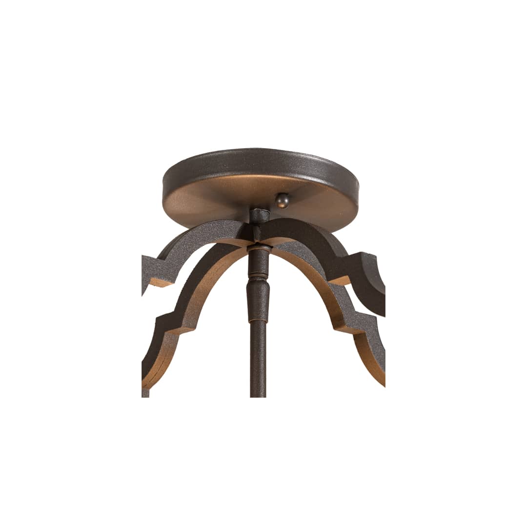 Wyant 4 Light 15" Wide Semi-Flush Ceiling Fixture - Wrought Iron Finish