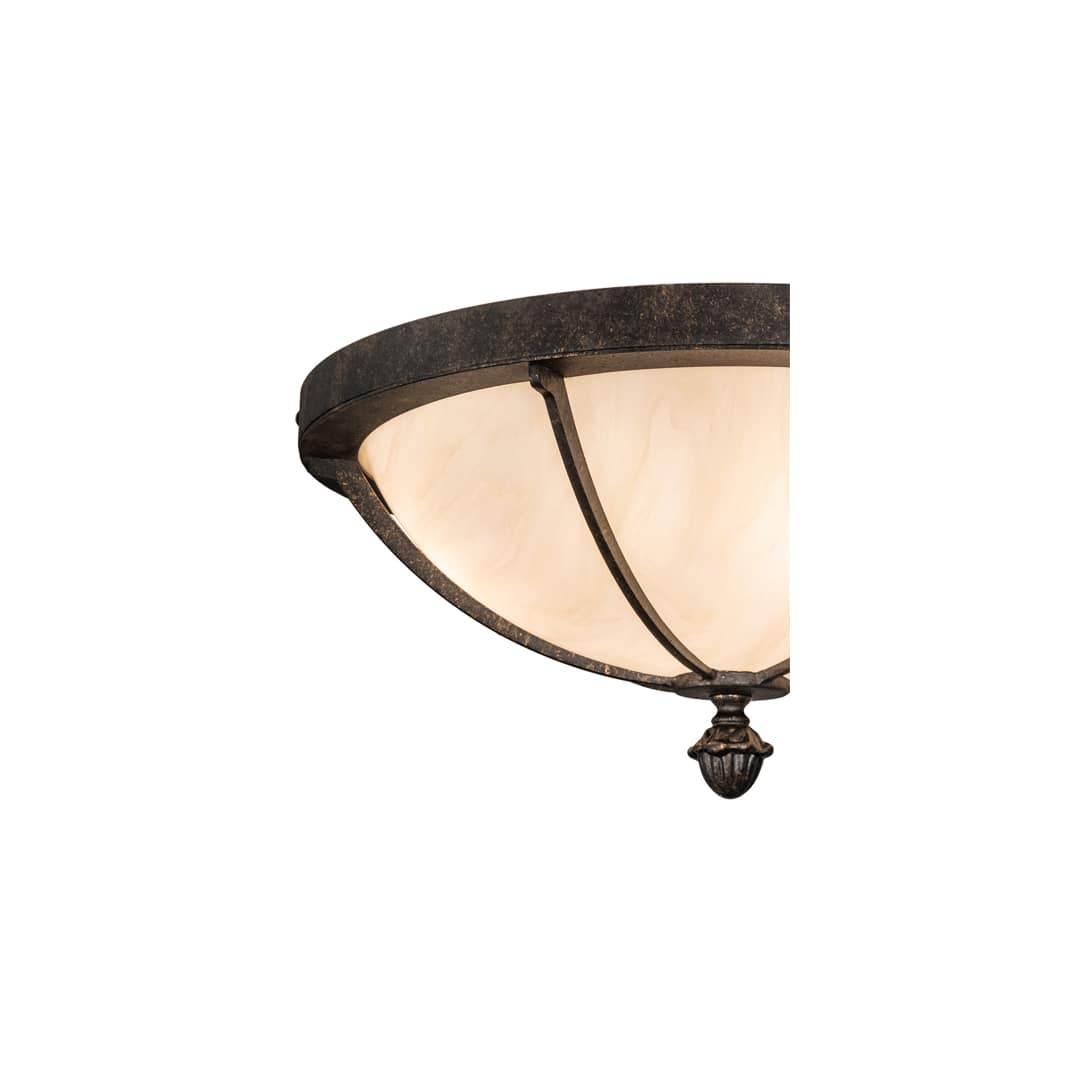 Dominga 3 Light 16" Wide Flush Mount Bowl Ceiling Fixture - Golden Bronze Finish