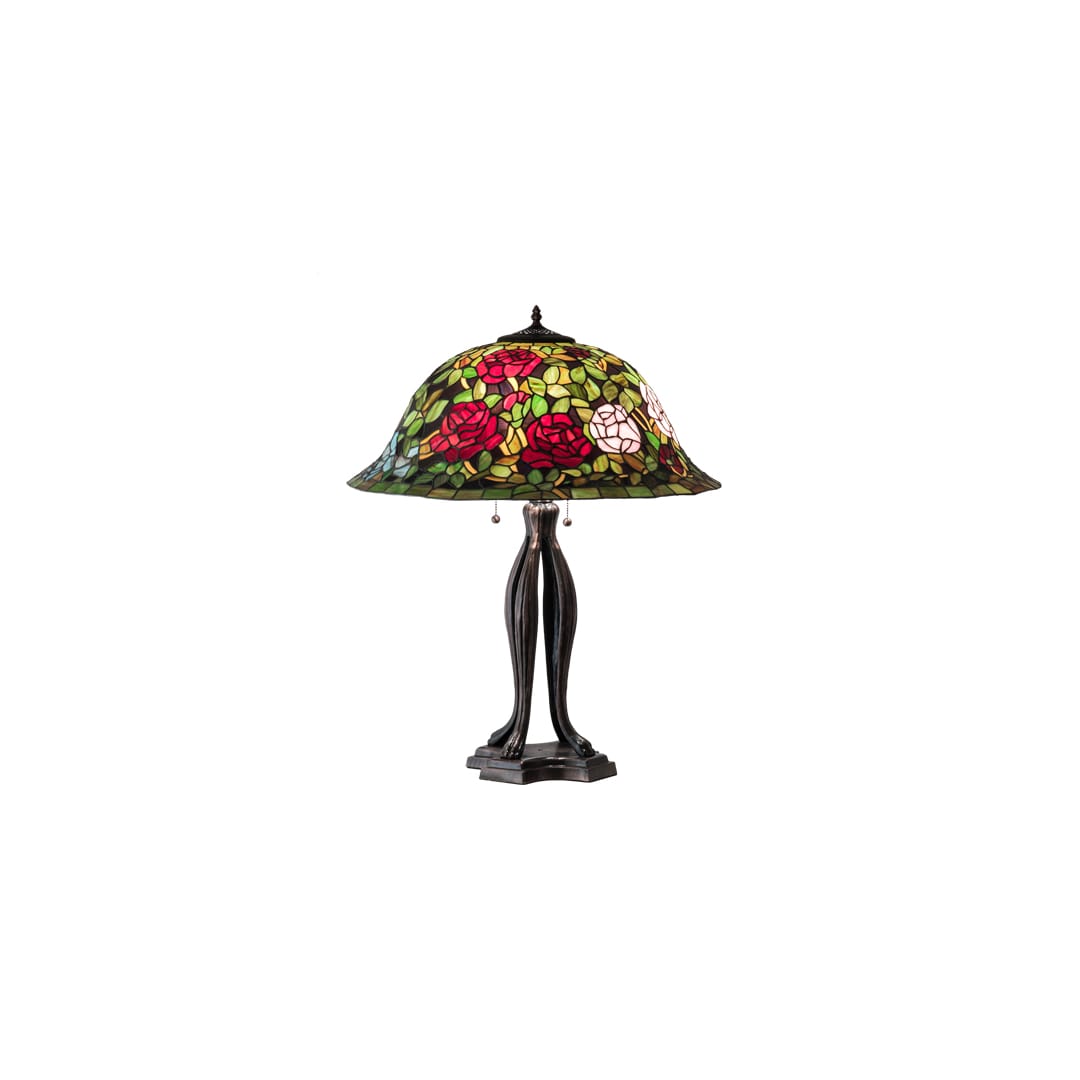 Tiffany Rosebush 3 Light 30" Tall Buffet Table Lamp